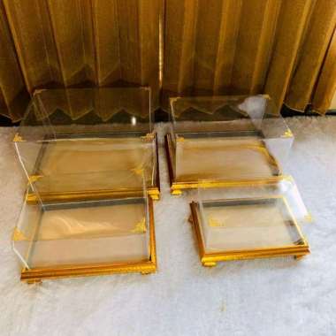 kotak hantaran pernikahan frame fiber 1 set isi 4 box pakai kaki putih