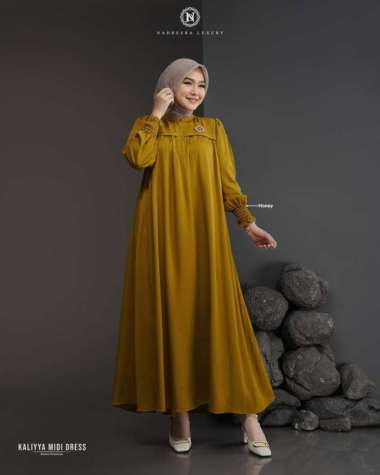 Gamis Nadheera Kaliyya Midi Dress XL Honey