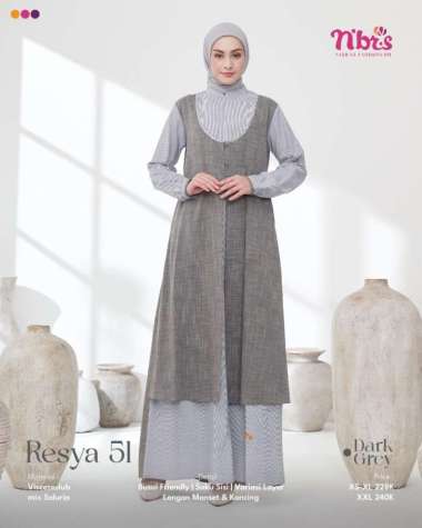 Gamis Nibras Terbaru Resya 51 Dark Grey XS