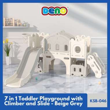 [BISA INSTANT✓] DENO KISUBO 7 in 1 Perosotan Anak Toddler Castle with Climber Slide Kids Playground 