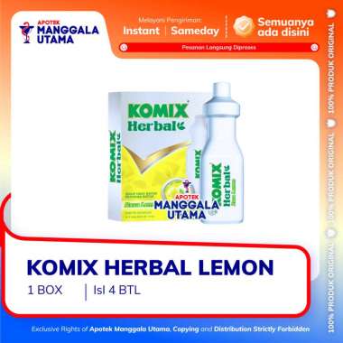 KOMIX HERBAL LEMON PER BOX ISI 4 TUBE BOTOL @ 15 ML