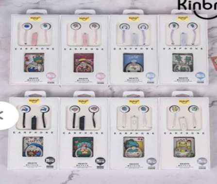 Set Headset Earphone karakter so cute lovely + Stiker Ring HP Cute