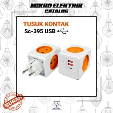 Steker T Arde 5 Lubang Merk CAHAYA SC-395 USB