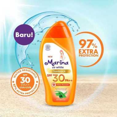 MARINA UV White Sunblok SPF 30 Water Resistant & Marina UV White Extra SPF 30 Anti Pollution Sunblok
