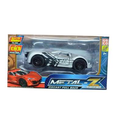 Mainan Emco Metal Z 1:36 Diecast Mobil Pull Back V2 Furious Silver