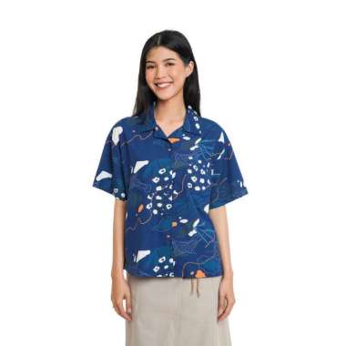 EIGER WS FORTUNE PRINTED SHIRT M Navy