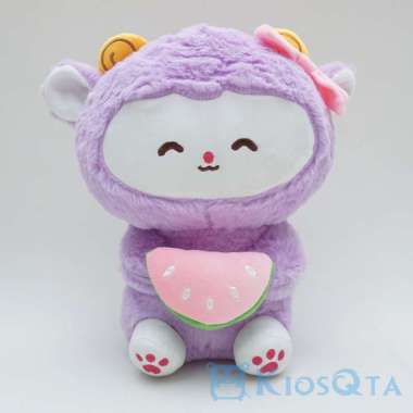 boneka domba lucu cute sheep bawa semangka ungu large