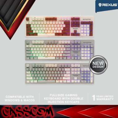 Rexus Keyboard Gaming K9E Semi Mechanical White Black