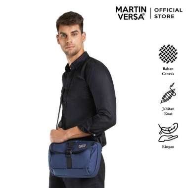 SL6 Evox Tas Selempang Pria 30 Cm Dengan Tali Sling Bag Kanvas SL6EVO Biru