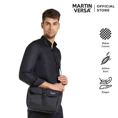 SL6 Evox Tas Selempang Pria 30 Cm Dengan Tali Sling Bag Kanvas SL6EVO Hitam