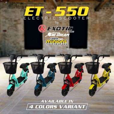 Scooter Listrik E scooter Exotic ET 550 Character Minions Merah