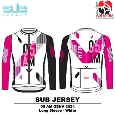SUB Jersey 05AM GENV Elite 2024 Long Sleeve Jersey Sepeda Premium L White