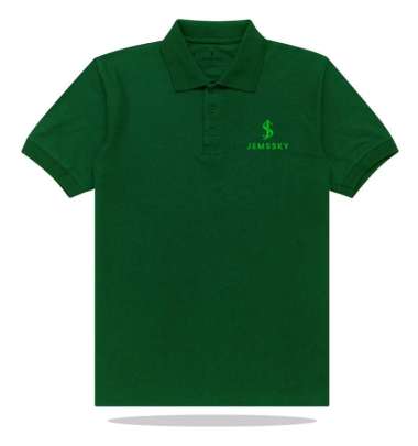 Jemssky Kaos Polo Shirt Pria Kerah Logo JS Jemssky Neon Quality Unisex putih L