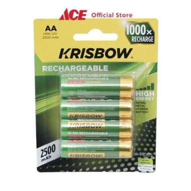Ace Krisbow Baterai Rechargeable Aa Batre Isi Ulang Peralatan Elektronik Battery Rechargeable - 2500