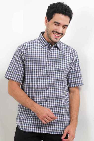 Cardinal Kemeja Lengan Pendek Slim Fit Pria F2702P02F Blue XL