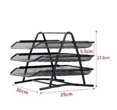 Tray Besi Susun Desk Organizer Rak Kertas Dokumen Surat Elevated Letter Tray Rak Susun Besi SUSUN 3