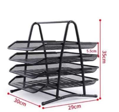 Tray Besi Susun Desk Organizer Rak Kertas Dokumen Surat Elevated Letter Tray Rak Susun Besi SUSUN 4