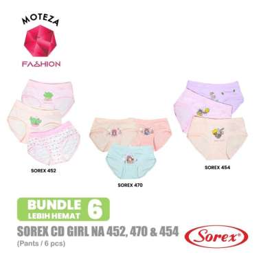 ISI 6 PCS SOREX ANAK NA 452 ; 470 ; 454 - Sorex CD Anak Perempuan Kids Girl - Segitiga Super Soft IS