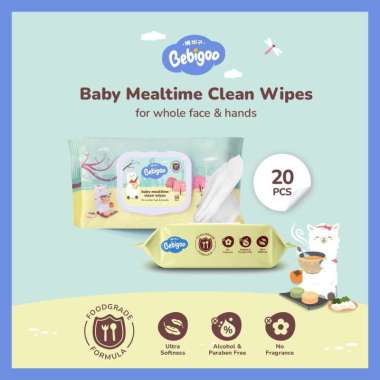 Tisu Basah Bayi Bebigoo Tissue Baby Mealtime Clean Wet Wipes 20 pcs Food grade
