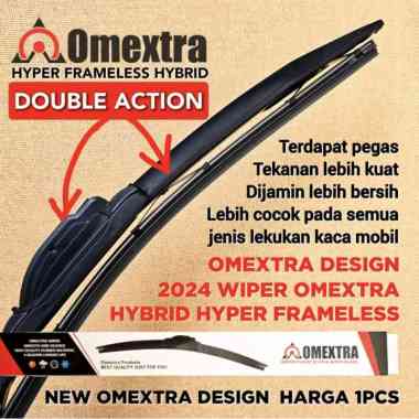 Double Action Wiper Mobil Hyper Frameless Wiper Hybrid Premium Wiper 22"