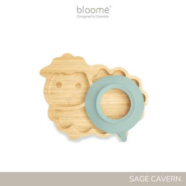 BLOOME Baby Sheep Bamboo Suction Plate | Piring Domba Bambu Bayi Sage