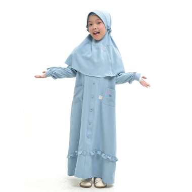 Rabbani - Setelan Gamis Anak Perempuan Bani Batuta Khimar Kaluna V1 Exclusive 3-4 tahun 602 Baby Blu