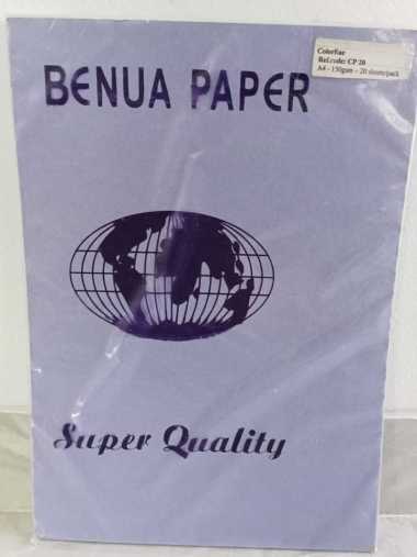 Kertas Karton Ukuran A4 Benua 150gsm - 20 Sheet / Lembar Ungu Muda