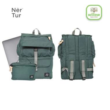 Tas Perlengakapn Bayi - Nertur Diaper Bag All Day Pro Waterproof Forest Green