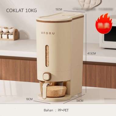 TEMPAT BERAS SLIM/TEMPAT BERAS NORDIC/TEMPAT BERAS ESTETIK/TEMPAT BERAS HEMAT TEMPAT UFORU/ COKLAT 1