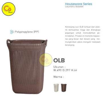 Cipta Perabot Keranjang Laundry OLB olymplast Laundry Bag Plastik Mewah dengan Tutup Cream