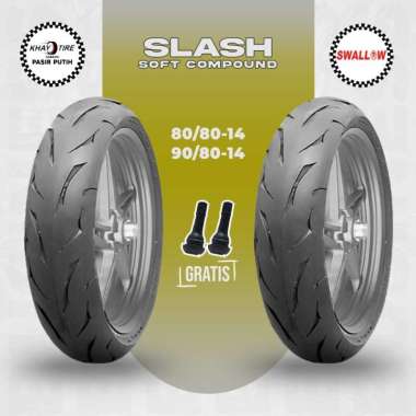 Ban Motor Matic SOFT COMPOUND SWALLOW SLASH Ring 14 Tubeless SWALLOW SLASH 100/80-14 - SOFT COMPOUND