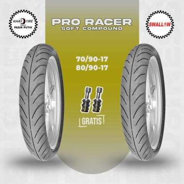 Ban Tubles Motor Bebek SOFT COMPOUND SWALLOW PRO RACER Ring 17 SWALLOW PRO RACER 90/80-17 - SOFT COM