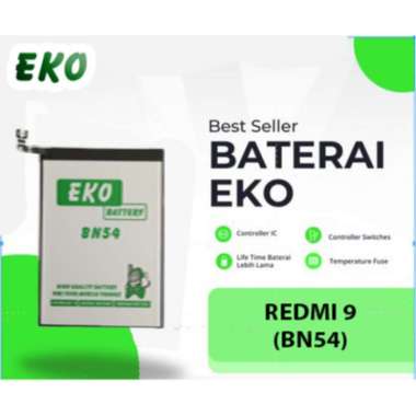 BATERAI EKO untuk REDMI 9 (BN54) BERGARANSI