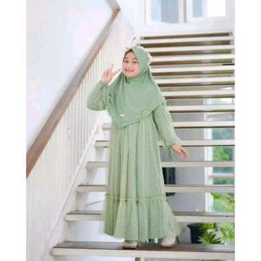 Gamis anak perempuan Alvira dress kids usia 8-15 tahun baju muslim anak perempuan gamis brukat anak 