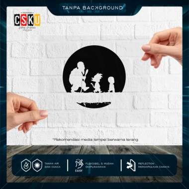 Asahi Cutting Stiker Dragon Ball Z The Journey Variasi Motor Mobil 10x10 Hitam