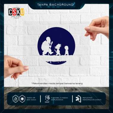 Asahi Cutting Stiker Dragon Ball Z The Journey Variasi Motor Mobil 10x10 Navy