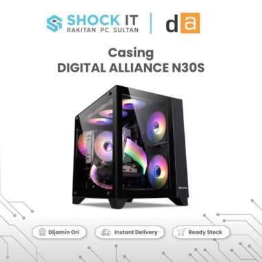 Casing Digital Alliance N30S Black - m-ATX Tempered Glass - Black