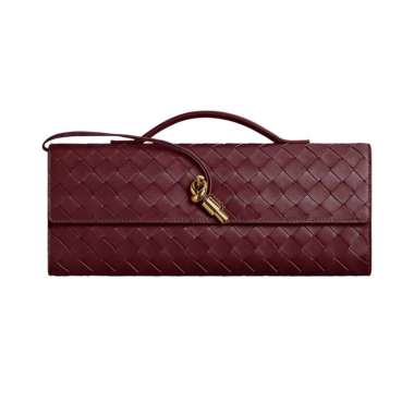 Bottega Veneta Andiamo Long Clutch With Handle Barolo Red