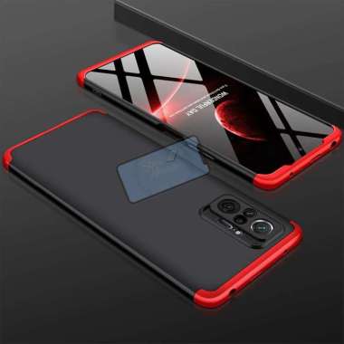 Case Xiaomi Redmi Note 10 Pro Original GKK 360 Hard PC Back Case Shell Redmi Note 10 Pro Hitam Merah