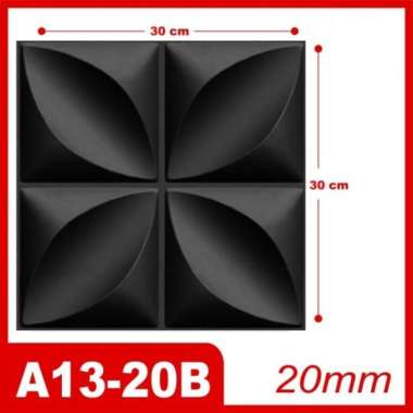 WALPAPER PANEL 3D PVC WALLPANEL // WALLPAPER DINDING / WALL PANEL 30x30CM Hitam