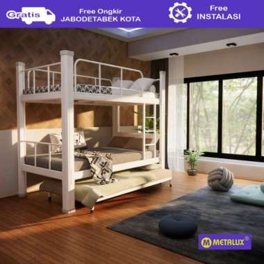 METALUX MISATO 120 - Ranjang Susun Besi 2 Tingkat | Divan Susun 2 Tingkat Kasur 90x180