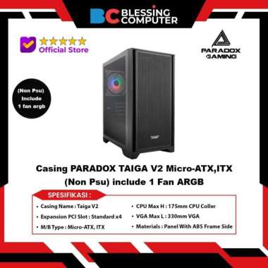 Casing PARADOX TAIGA V2 Include 1 Fan ARGB (Non PSU)