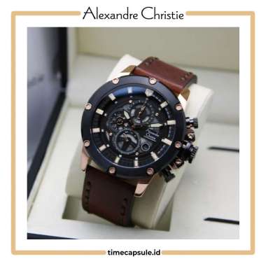 Jam Tangan Pria ALEXANDRE CHRISTIE Original AC 6564 MC BLUE ROSEGOLD