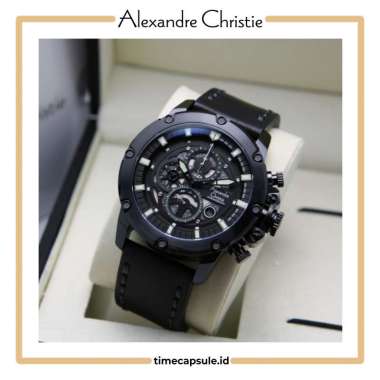 Jam Tangan Pria ALEXANDRE CHRISTIE Original AC 6564 MC Garansi Resmi 1 Tahun BLACK SILVER