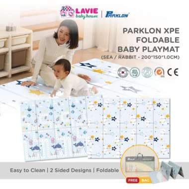 Parklon XPE Fold Playmat 150x200cm Playmat Bayi Tebal Size L Sea Rabbit