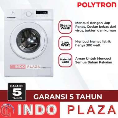MESIN CUCI POLYTRON FRONT LOADING 7 Kg / 8 kg WONDER WASH / STEAM PFL-8051=8 KG