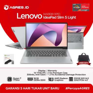 Lenovo Ideapad Slim 5 Light 14ABR8 0PID | Ryzen 7 7730 16GB 512GB W11+OHS