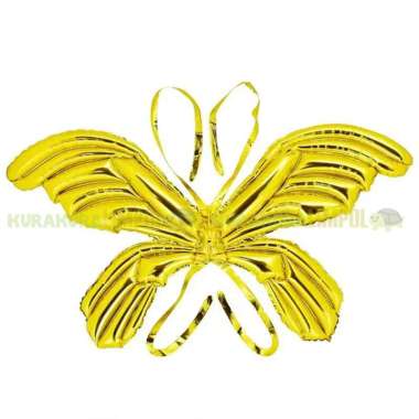 Balon Foil Sayap Kupu-Kupu Dekorasi Ulang Tahun Butterfly Wing Balloon Gold