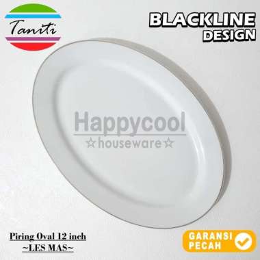 TANITI 1pcs Piring Keramik Oval 12in Polos / Lis Mas Piring Ceper Oval Piring Sajian 30cm 12in Lisma