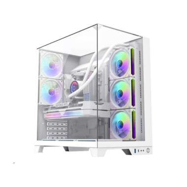 Casing PC Gamemax Infinity Plus ATX Panoramic Glass putih